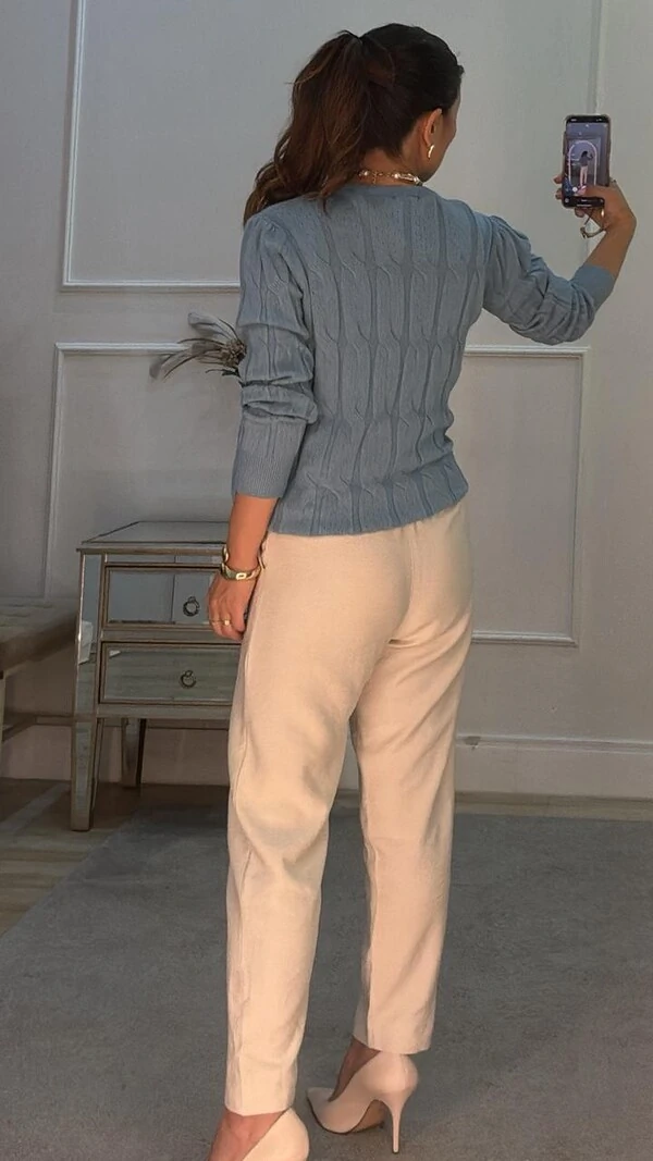 Blusa Tricot Jacky Trançados E Mangas Longas Princesa