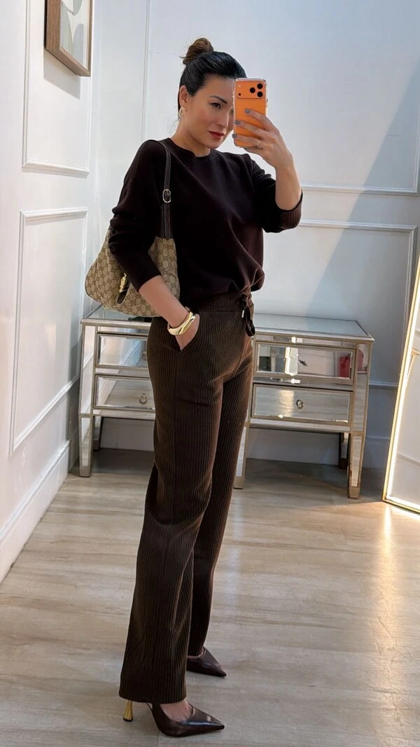 Blusa Tricot Marina Punhos Largos Canelados Detalhe De Botão