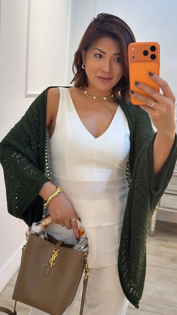 Kimono Tricot Vazado Fabi Mangas 3/4