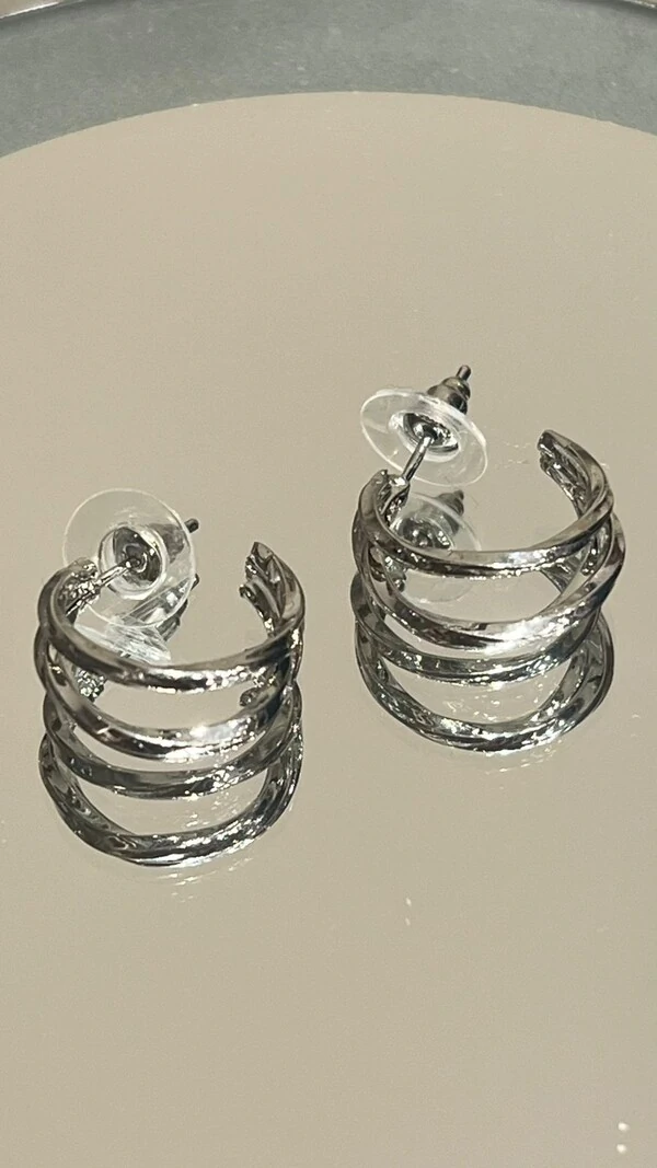 Brinco Argola Fina Tripla Lisa