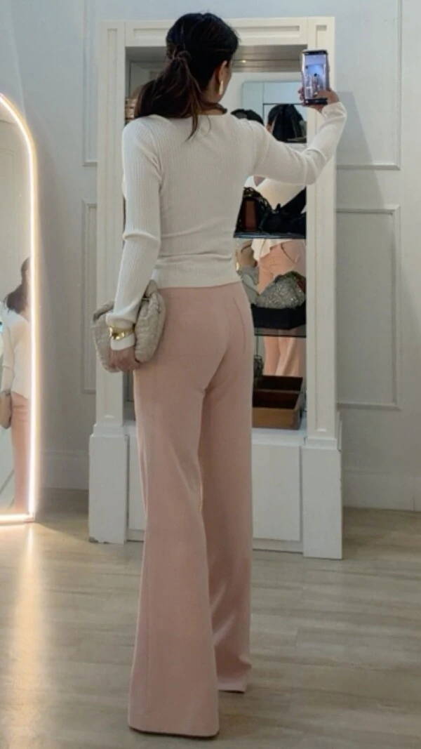 Blusa Tricot Modal Decote V Transpassado Flavia Barrado Assimétrico