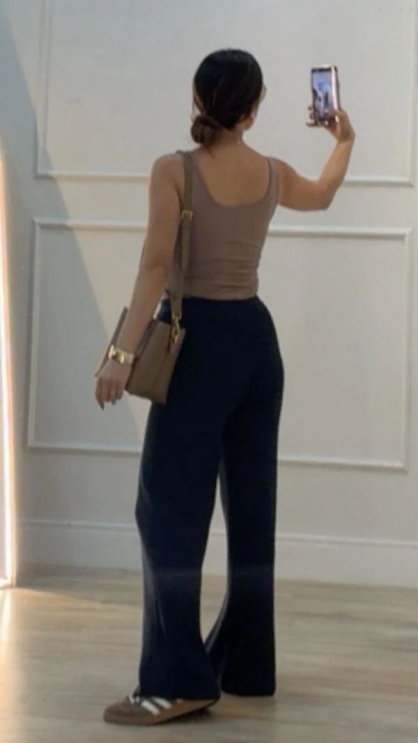 Calça Pantalona Tricot Natasha Pala Larga