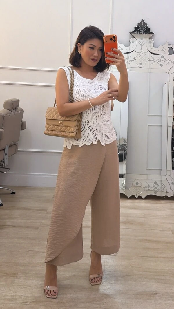 Blusa Regata Tricot Cindy Gola Canoa