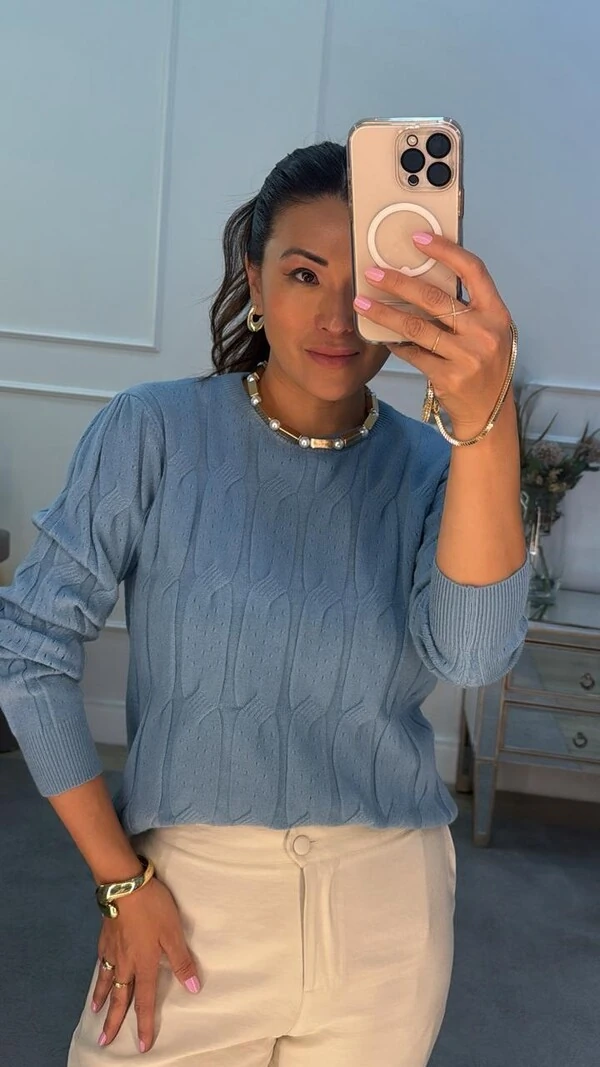 Blusa Tricot Jacky Trançados E Mangas Longas Princesa