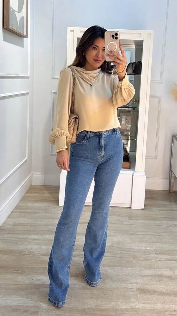 Camisa Crepe Vanessa Gola Transpassada