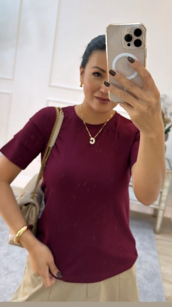 Blusa De Malha Noemi Mangas 3/4 Com Recortes