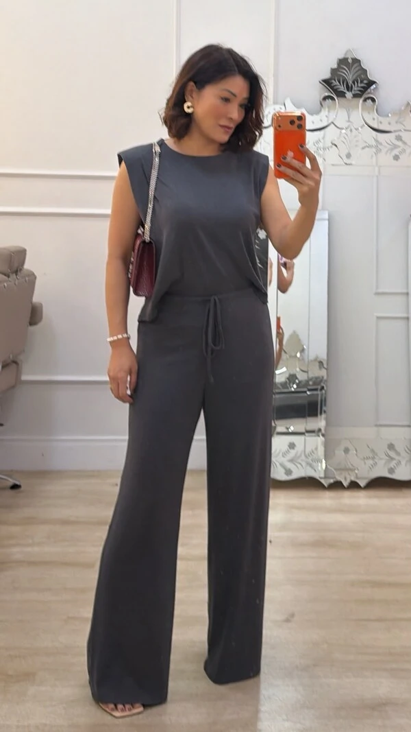 Calça Pantalona Shirley Amarração Frontal