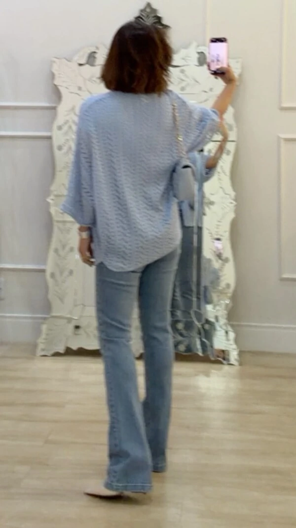 PRÉ-VENDA DATA ESTIMADA DE ENVIO DIA 10/10 Kimono Tricot Vazado Fabi Mangas 3/4