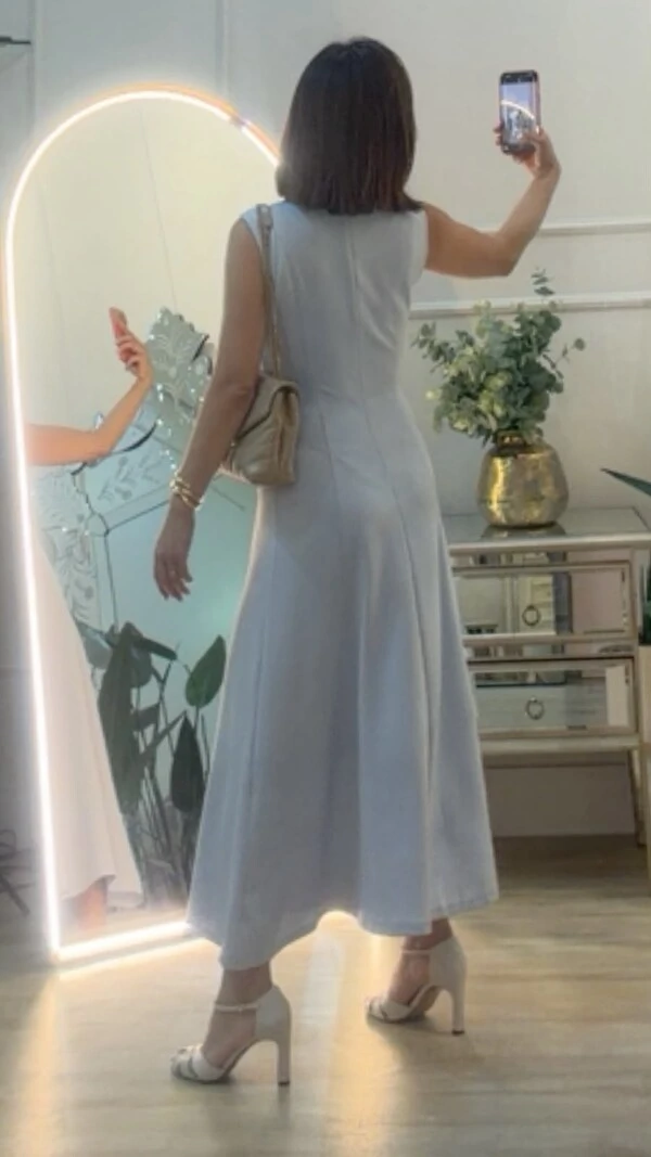 Vestido Midi Malha Giselle Alças Largas