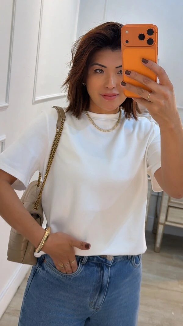 Blusa De Malha Básica Suellen Mangas Curtas