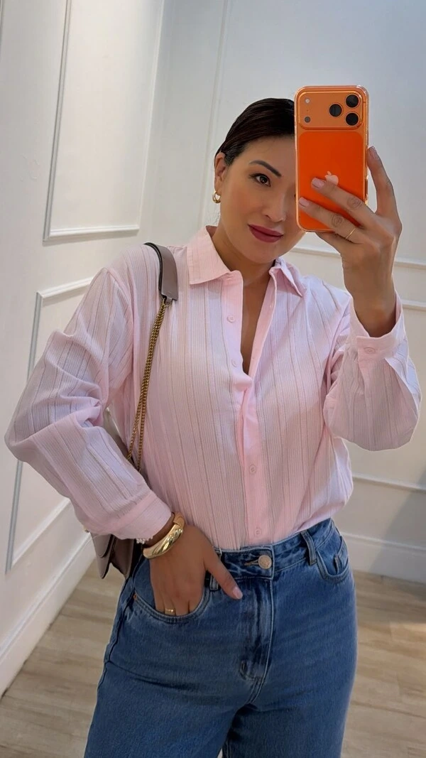 Camisa Texturizada Patricia Com Entremeios