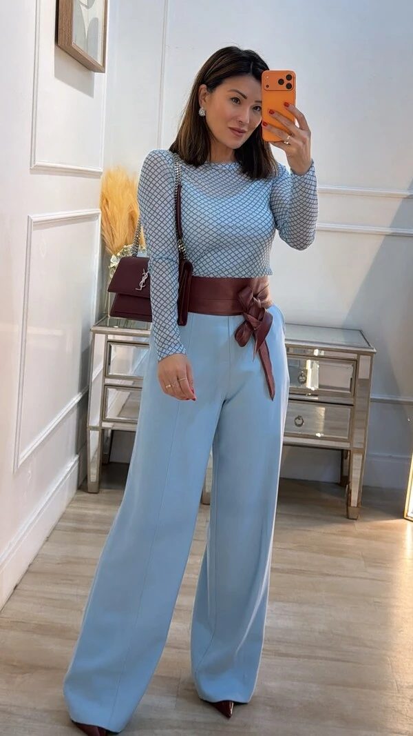 Blusa Estampada Tulê Angelina Mangas Longas