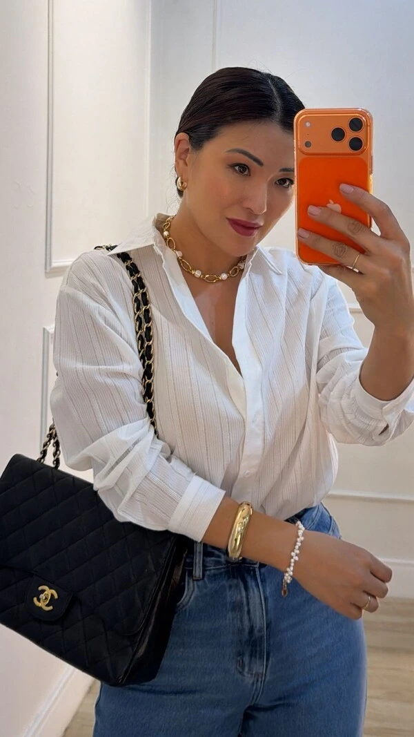 Camisa Texturizada Patricia Com Entremeios