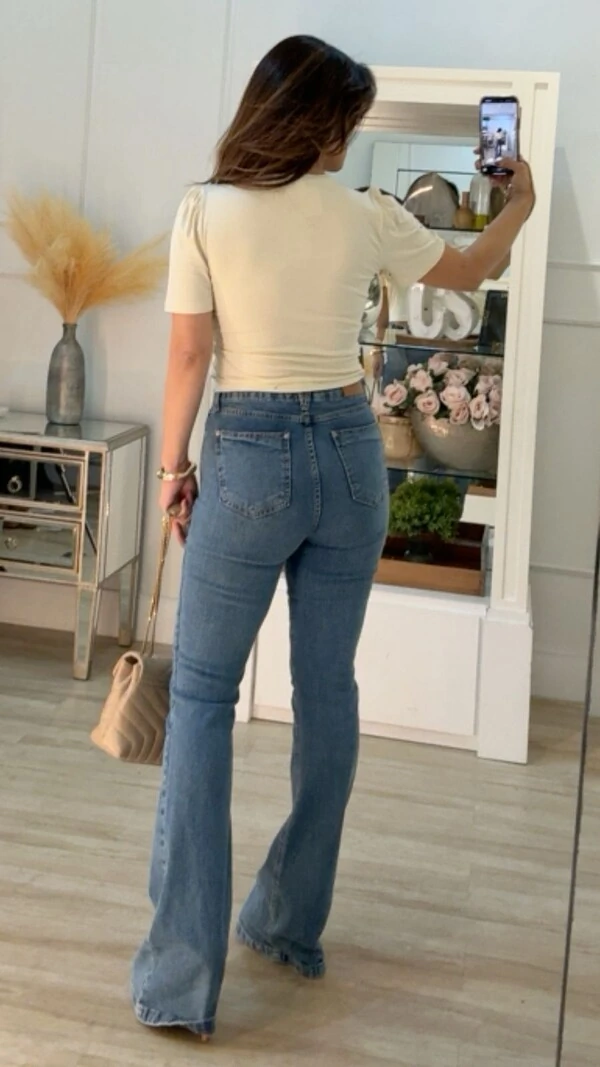 Blusa Cropped Malha Maila Mangas Curtas Princesa