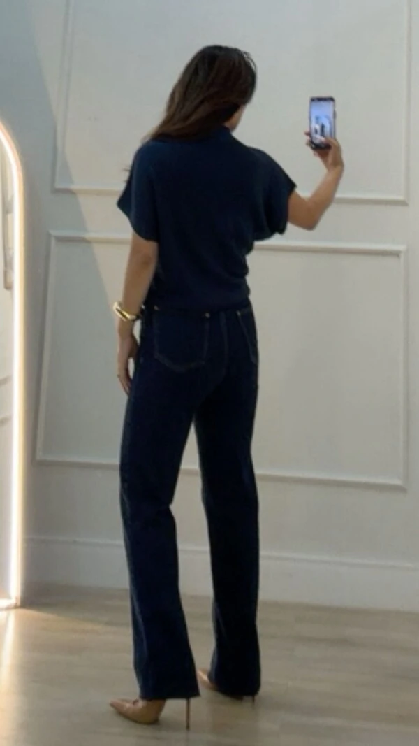 Blusa Tricot Ampla Giulia Gola Alta Enrolado