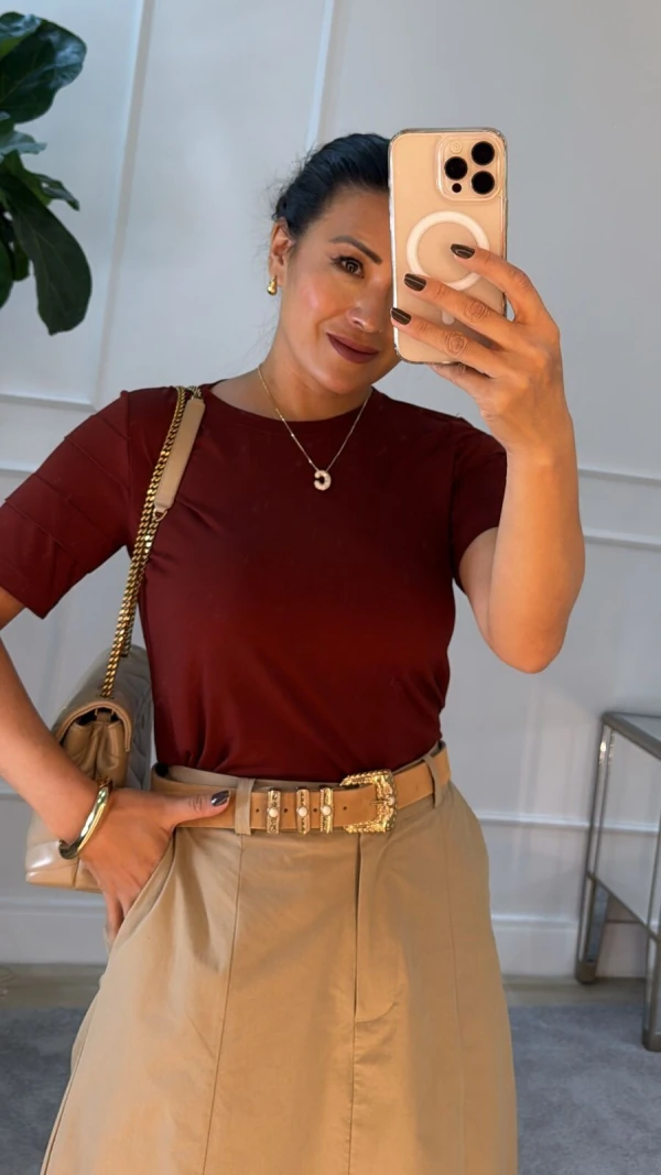 Blusa De Malha Noemi Mangas 3/4 Com Recortes