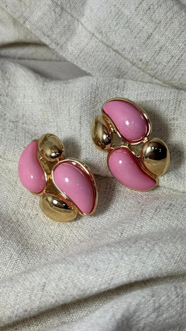 Brinco Gota Bicolor Com Dourado