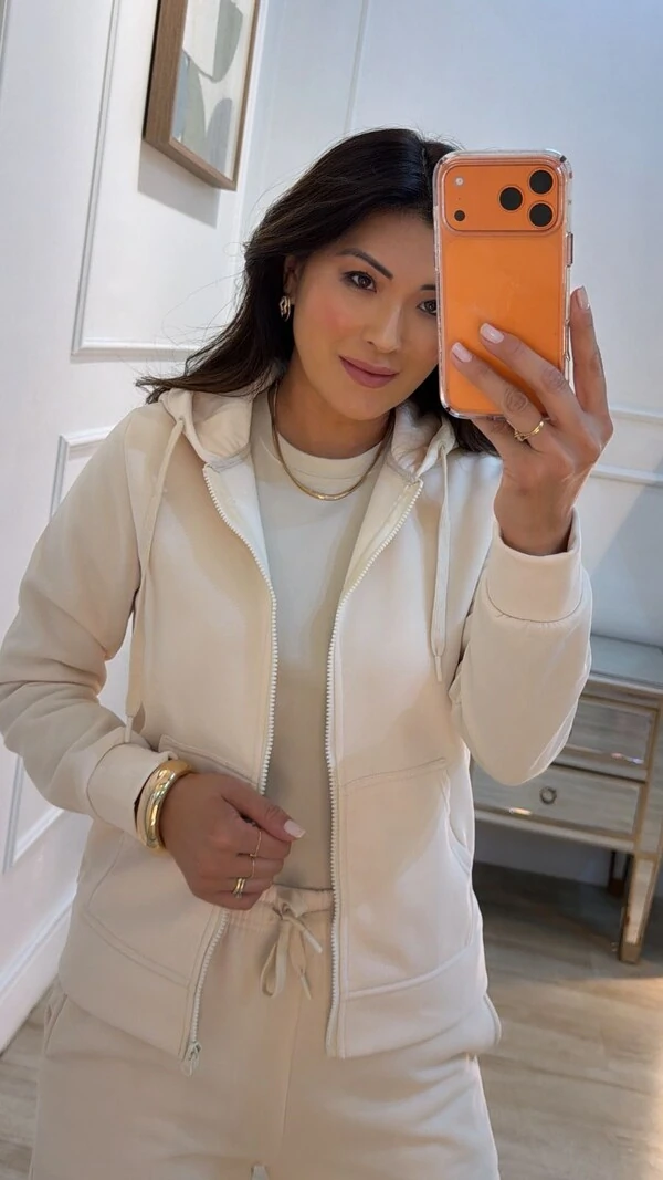 Jaqueta Casaco Moletom Leila Capuz Com Amarração Regulável