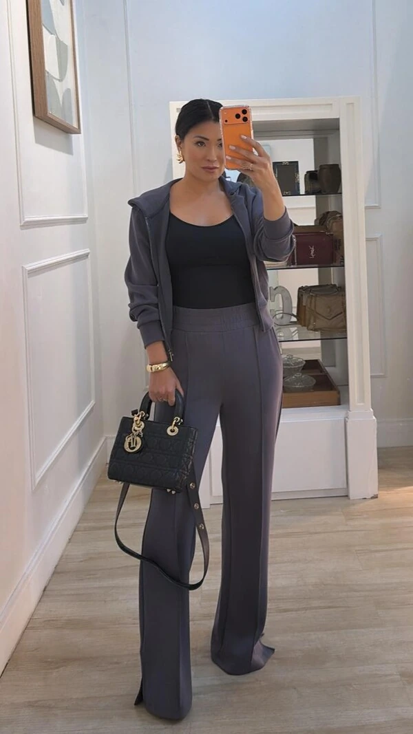 Conjunto Moletom Margareth Blusa E Calça Pantalona