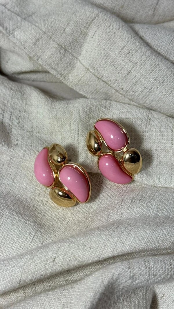 Brinco Gota Bicolor Com Dourado