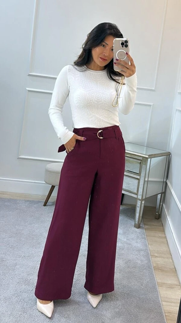 Blusa Tricot Gola Alta Felipa Texturas Em Losangos