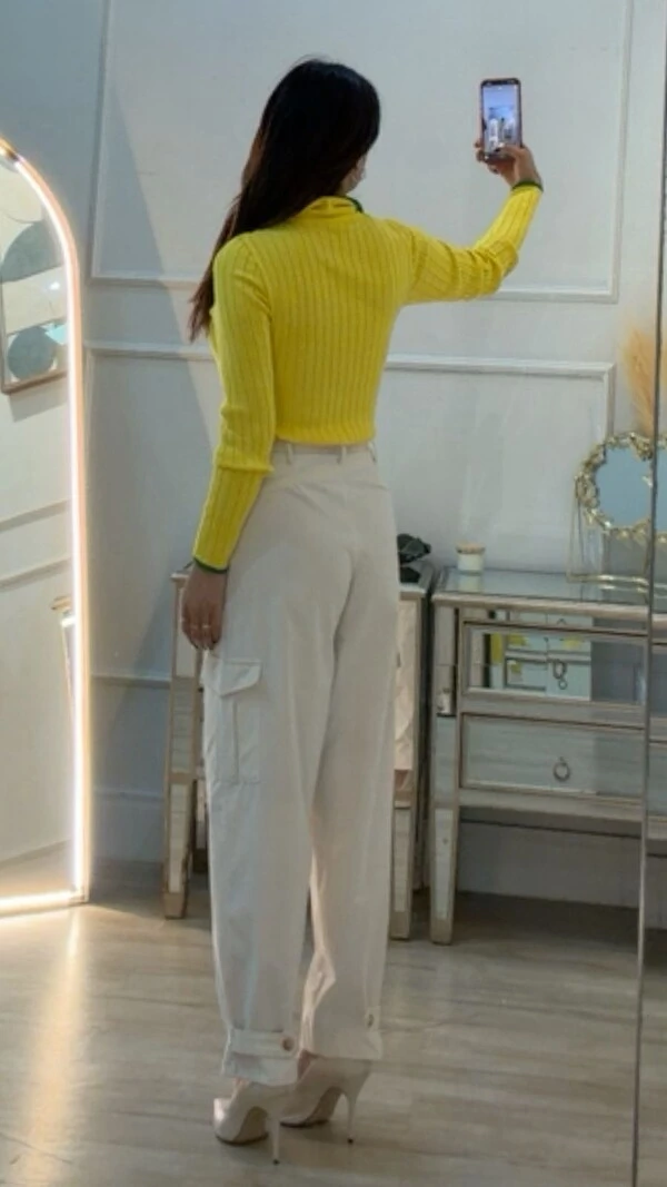 Blusa Tricot Gola Polo Amy Botões Frontais