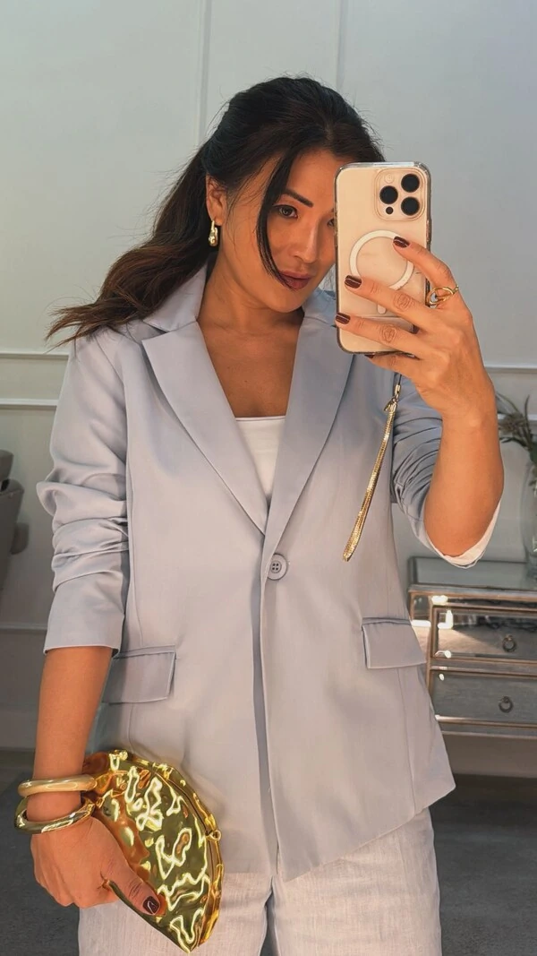 Blazer Alfaiataria Susan Com Lapelas Diagonais
