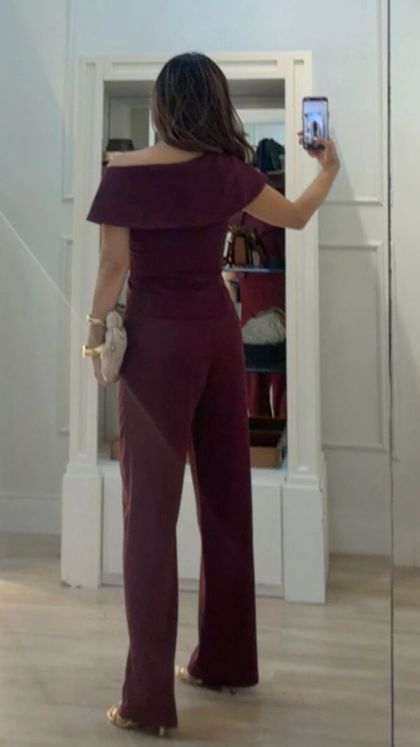 Blusa Alfaiataria Lady Decote Ombro A Ombro Sobreposição Assimétrica