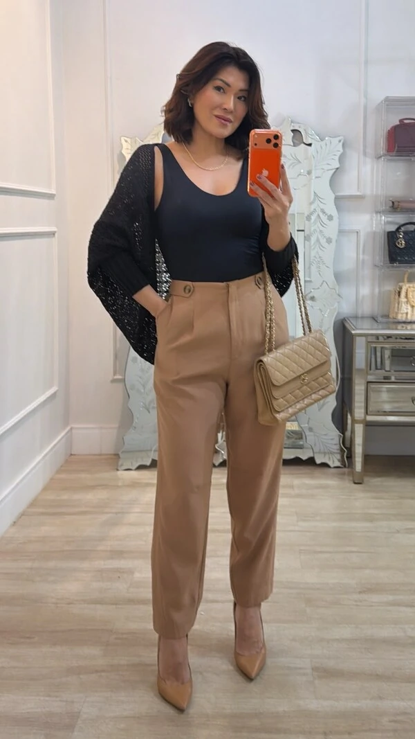 PRÉ-VENDA DATA ESTIMADA DE ENVIO DIA 22/10 Kimono Capa Tricot Lulu Punhos Largos Canelados