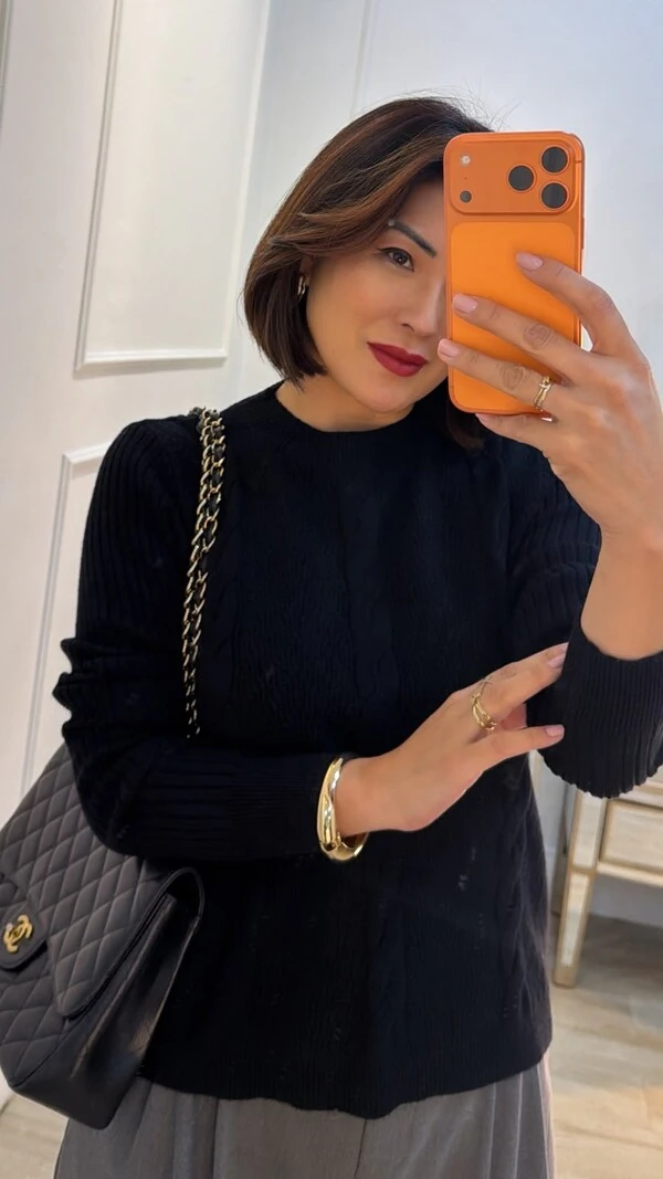 Blusa Tricot Texturas Na Diagonal Alana Trançados Triplos