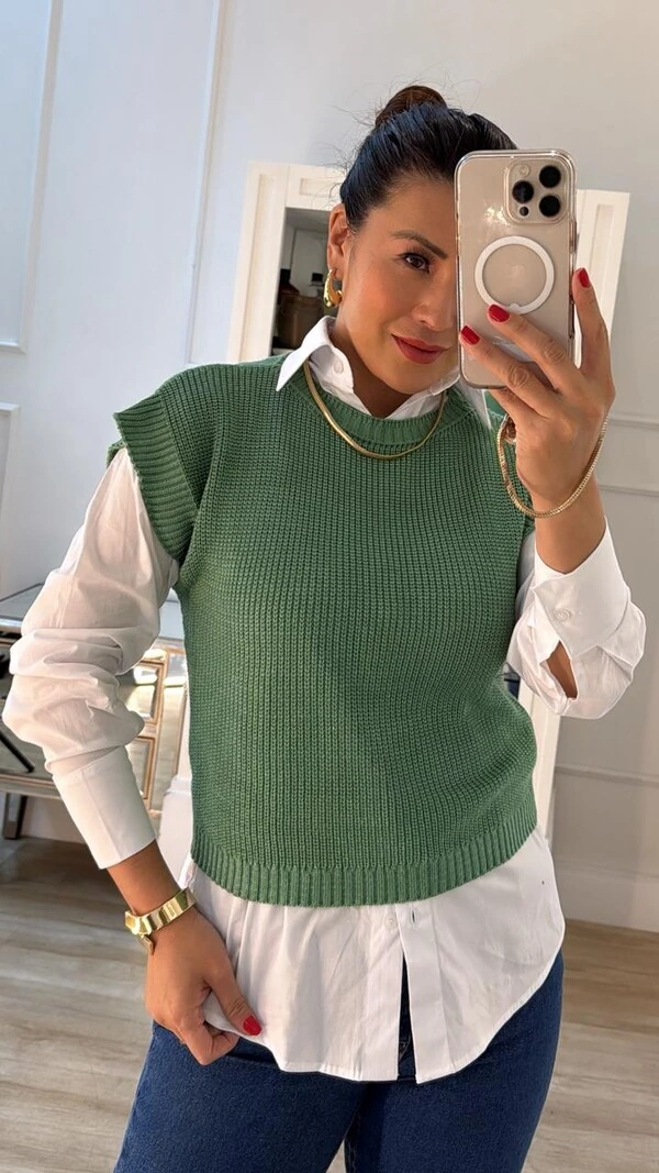 Blusa Ampla Tricot Julie Gola Canoa