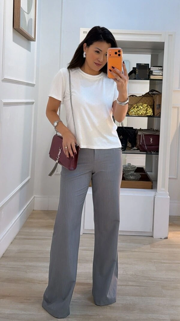 Blusa Malha Shine Com Strass Hotfix