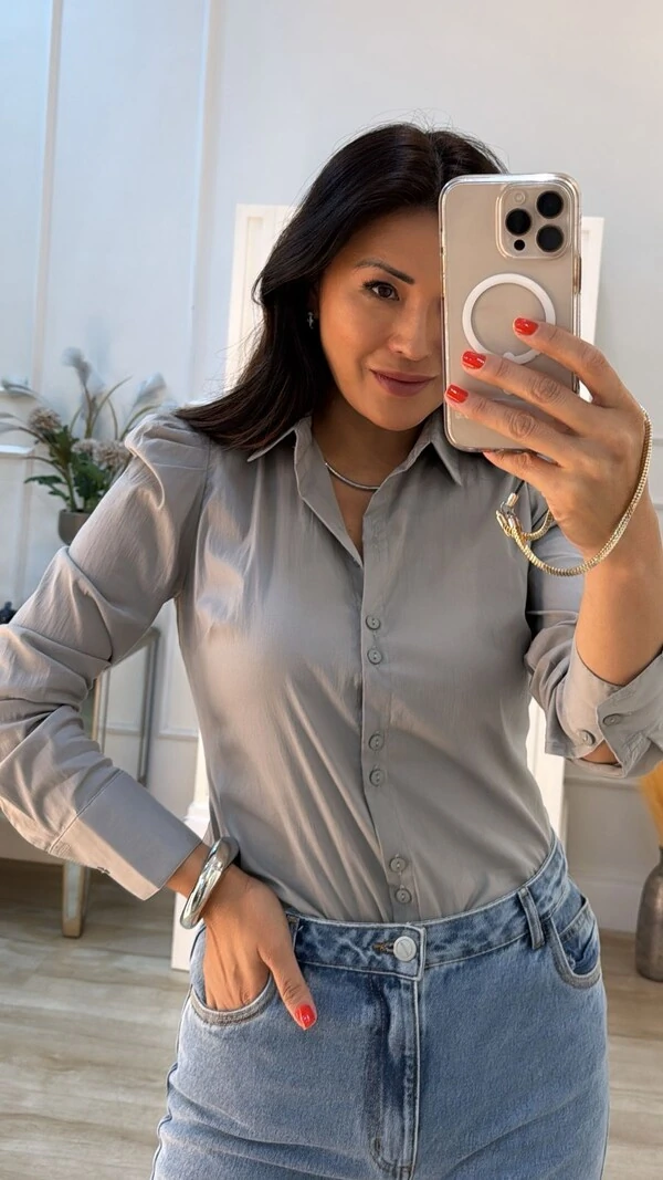 Camisa Tricoline Luísa Mangas Princesa
