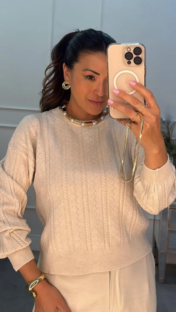 Blusa Tricot Lulu Trançados Com Entremeios