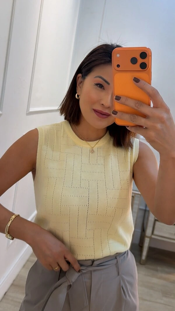 Blusa Regata Tricot Luana Com Entremeios