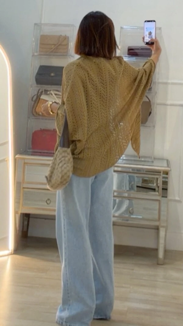 Kimono Tricot Vazado Fabi Mangas 3/4