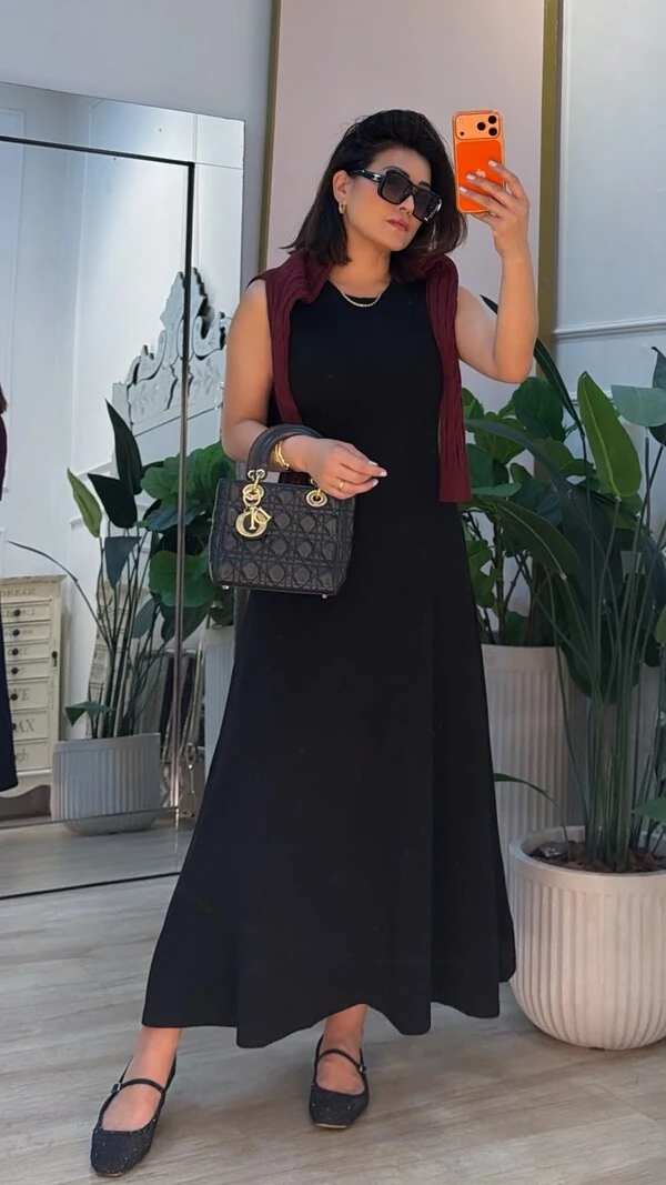 Vestido Midi Malha Giselle Alças Largas