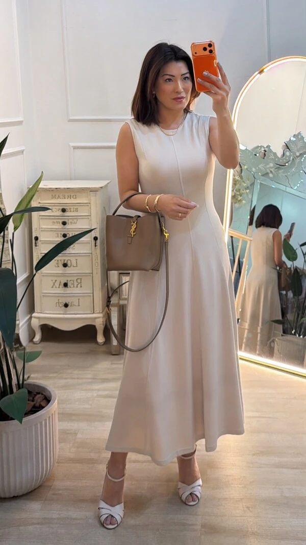 Vestido Midi Malha Giselle Alças Largas
