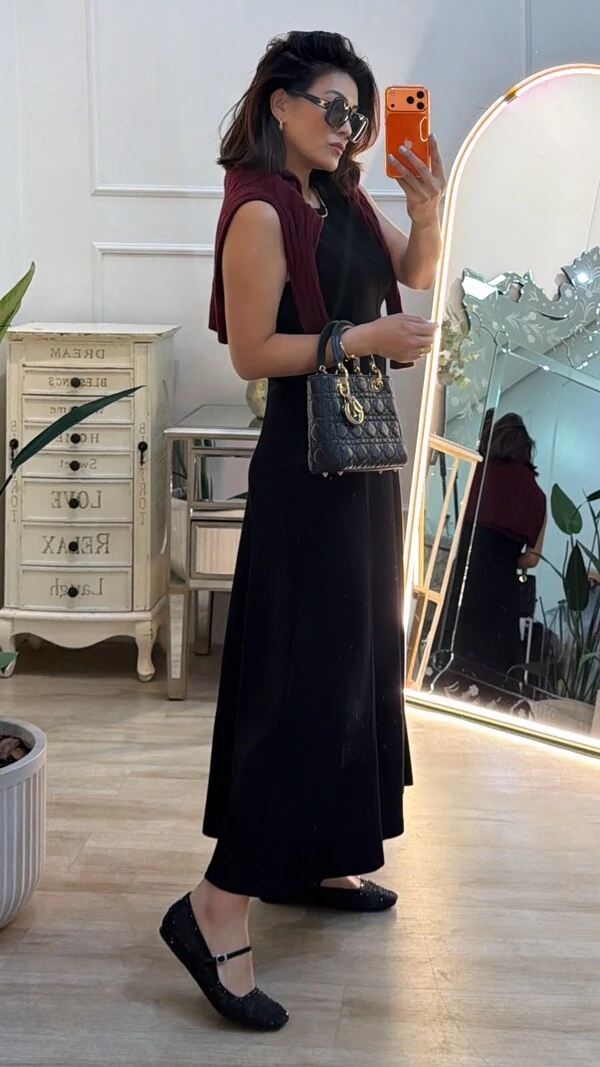 Vestido Midi Malha Giselle Alças Largas
