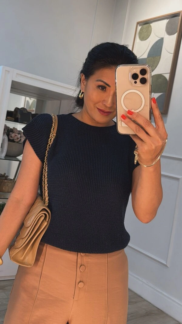 Blusa Ampla Tricot Julie Gola Canoa