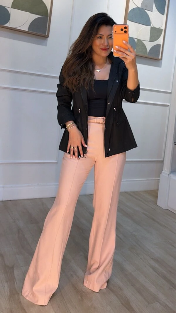 Parka Star Capuz Removível Com Puxadores Reguláveis E Botões Ônix