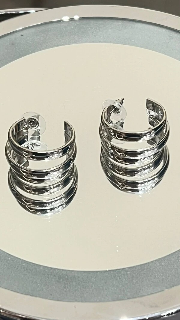 Brinco Argola Tripla Larga Lisa