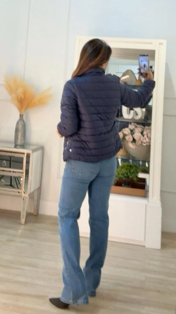 Jaqueta Nylon Gola Alta Patrícia Zíper Prata