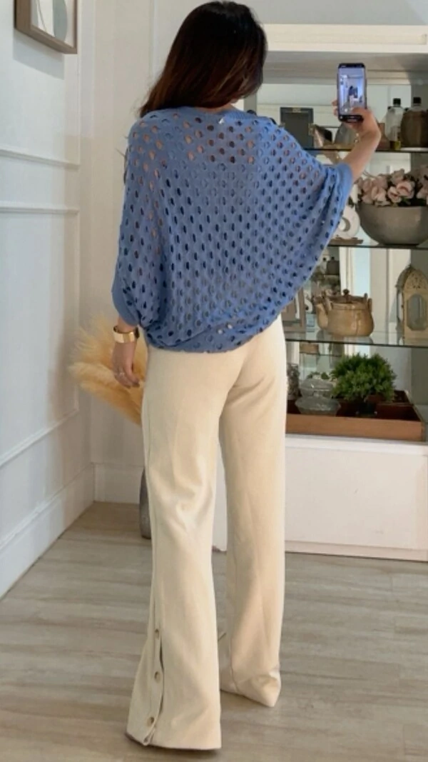 Poncho Tricot Curto Ema Com Entremeios