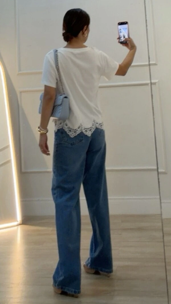 Blusa De Malha Valentina Renda No Barrado