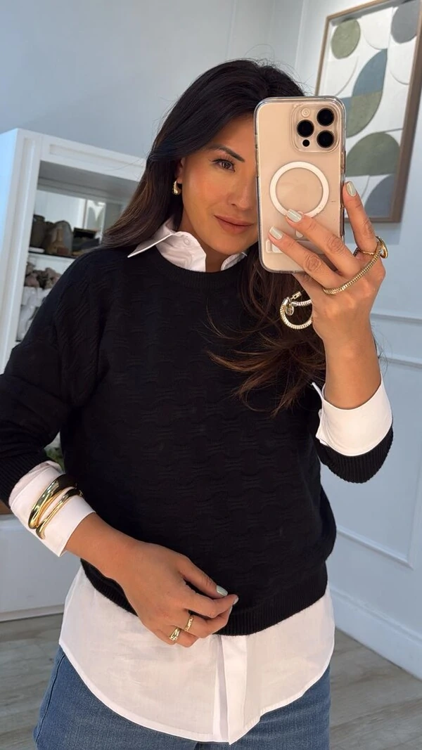 Blusa Tricot Juju Nervuras Horizontais