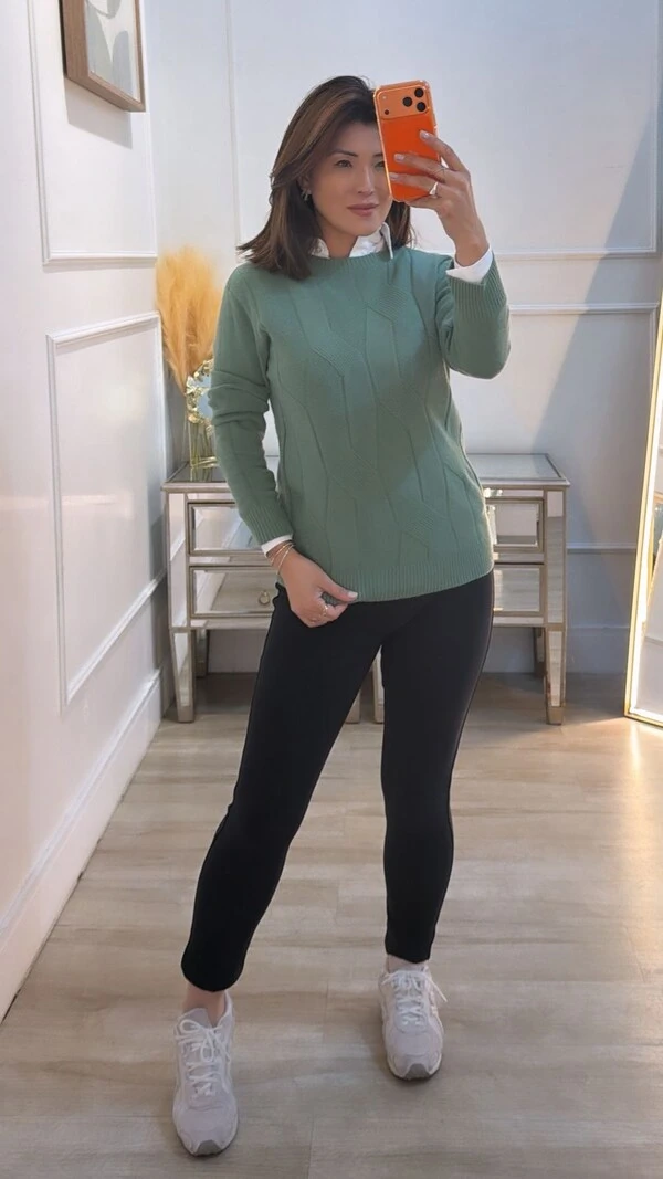 Blusa Tricot Tatiane Com Texturas Entrelaçadas