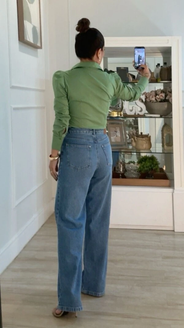 Camisa Tricoline Luísa Mangas Princesa