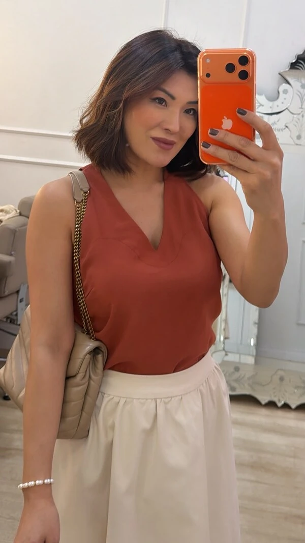 Blusa Regata Viscose Cecilia Decote V