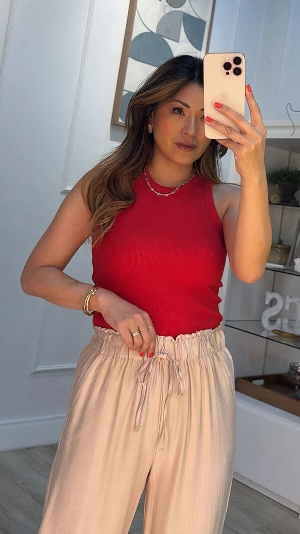 Blusa Regata Cavada Canelada Chloe